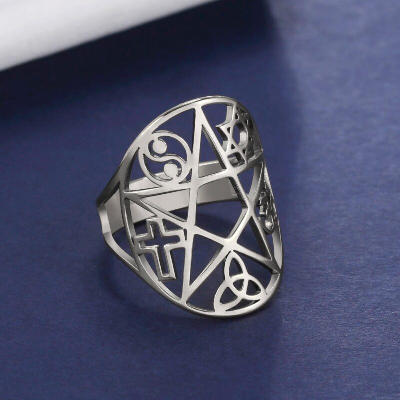 Medieval New Pentacle Pentagram Adjustable Rings - Medievaleuro